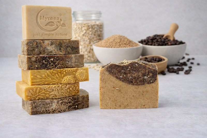 Sapunul esentei naturale: Exfoliant cu Ovaz, Miere, Cafea si Amaranth